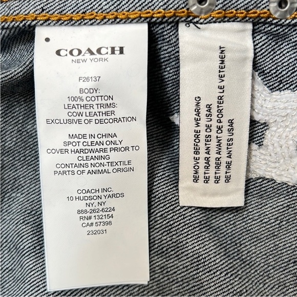 Coach Embroidered Denim Jean Jacket in Multi - Picture 14 of 16